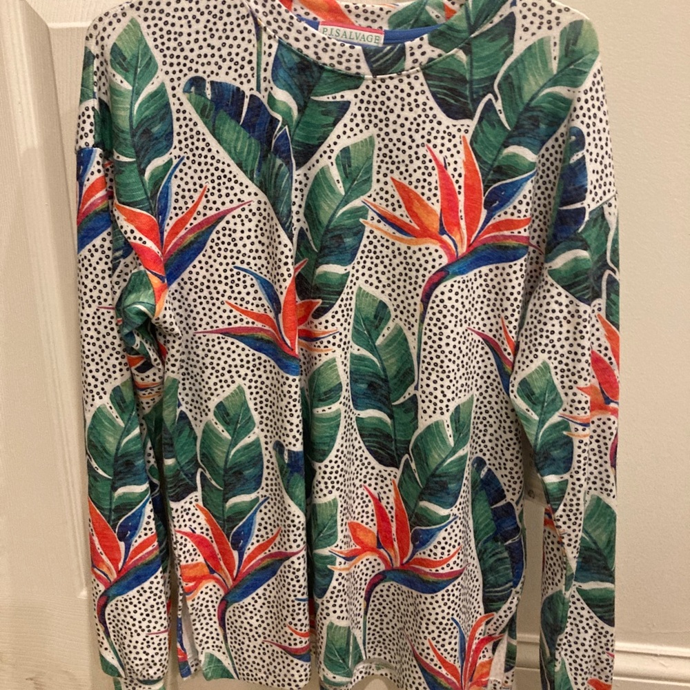 PJ salvage printed top